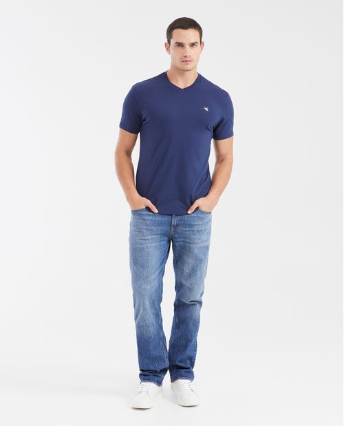 Camiseta Básica Slim fit Cuello en V en  Algodón para Hombre