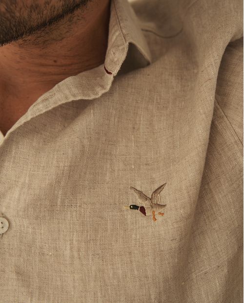 Camisa Manga Larga 100% Lino Masculina