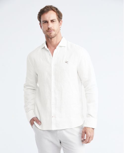 Camisa Manga Larga 100% Lino Masculina