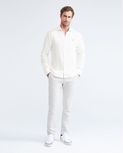 Camisa Manga Larga 100% Lino Masculina