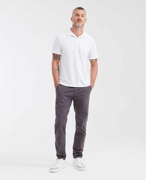 Camiseta Polo Slim Fit con Aplique Bordado para Hombre