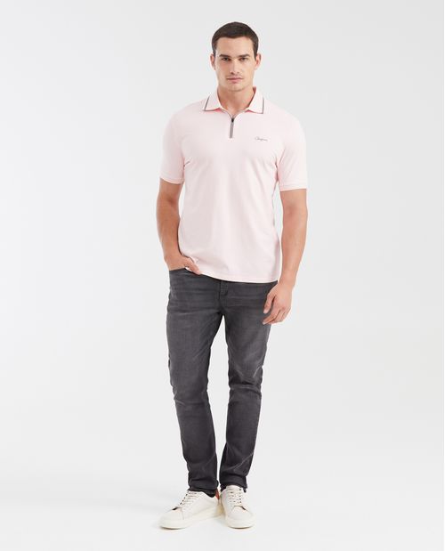 Camiseta Polo Slim Fit con Perilla de Cierre para Hombre