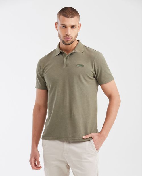 Camiseta Polo Slim Fit con Aplique Bordado para Hombre