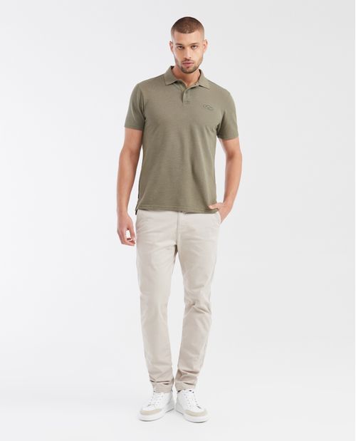 Camiseta Polo Slim Fit con Aplique Bordado para Hombre