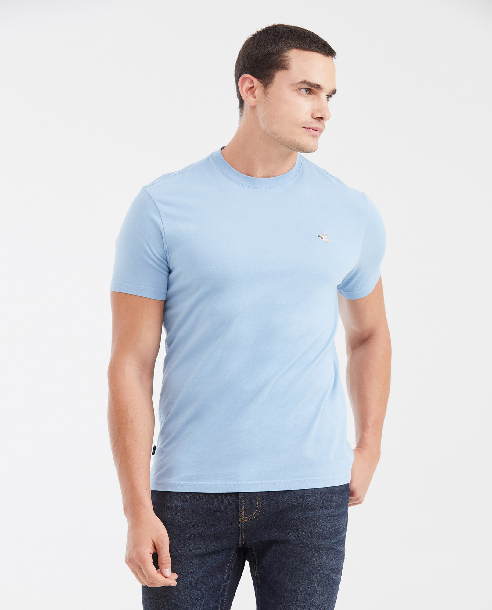 Camiseta Básica Slim fit Cuello Redondo en Algodón para Hombre