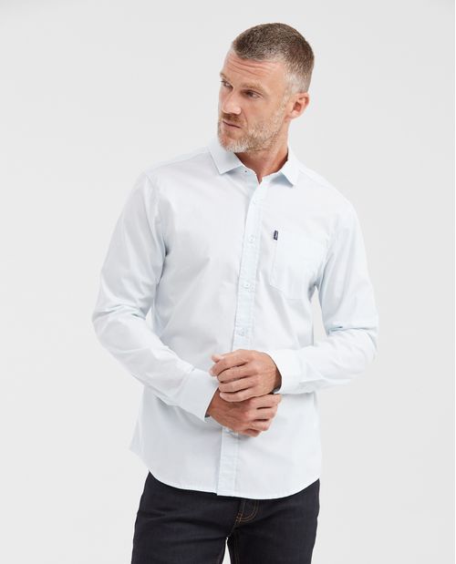 Camisa Slim Fit Manga Larga Esencial para Hombre
