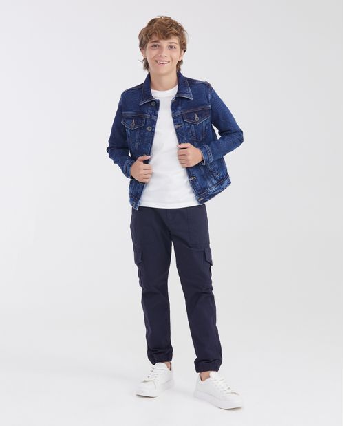 Chaqueta en Denim Tipo Trucker para Niño