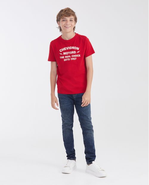 Camiseta Classic Fit 100% Algodón con Estampado para Niño