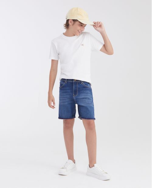 Bermuda en Denim Azul Medio para Niño
