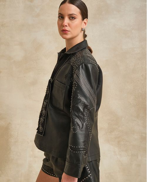 Camisa tipo Jacket en Cuero para Mujer