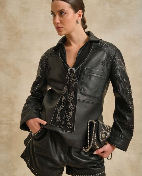 Camisa tipo Jacket en Cuero para Mujer
