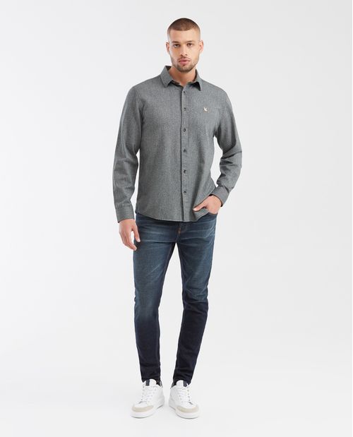 Camisa Classic Fit Manga Larga 100% Algodón para Hombre