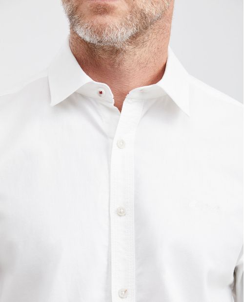 Camisa Slim Fit Manga Corta en 100% Algodón para Hombre