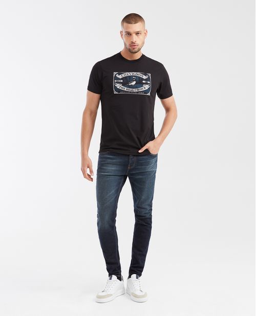 Camiseta Slim Fit con Estampado en Algodón para Hombre