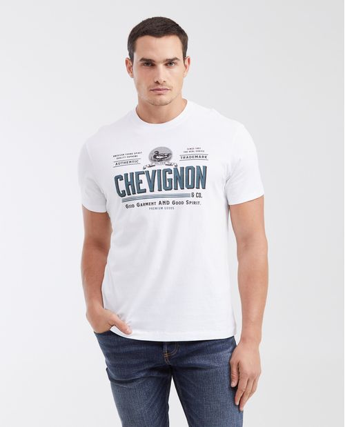 Camiseta Classic Fit Cuello Redondo con Estampado para Hombre