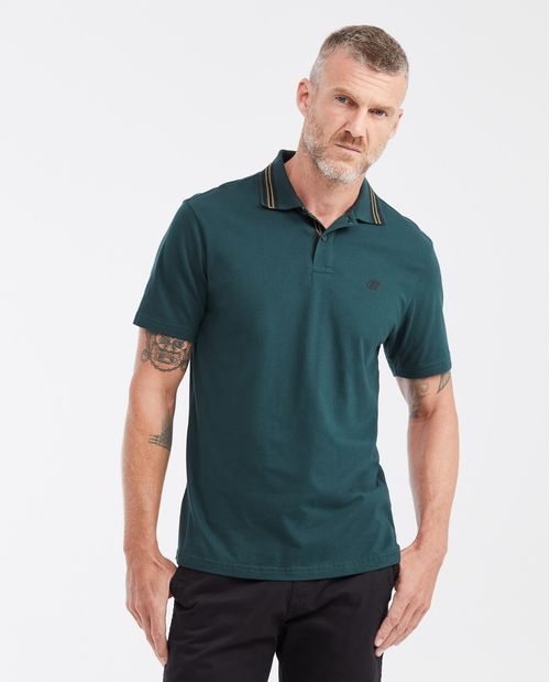 Camiseta Polo Slim Fit con Cuello a Rayas en Contraste para Hombre