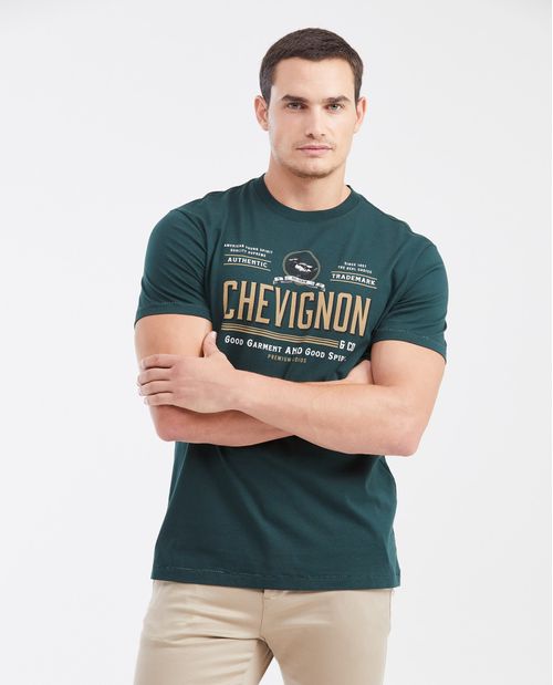 Camiseta Classic Fit Cuello Redondo con Estampado para Hombre