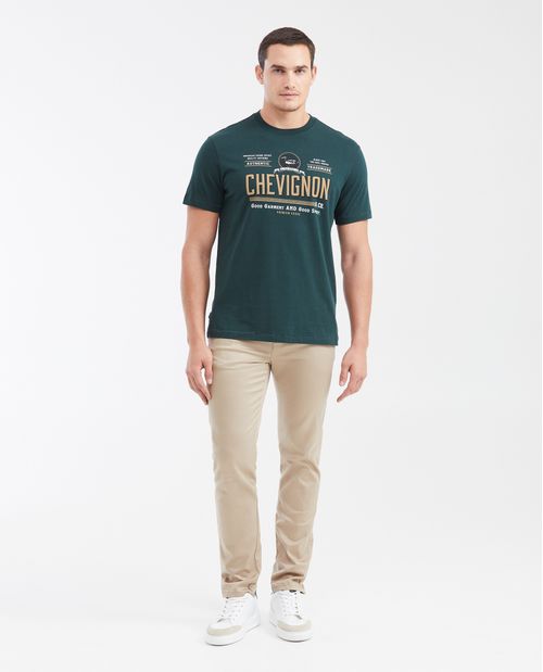 Camiseta Classic Fit Cuello Redondo con Estampado para Hombre