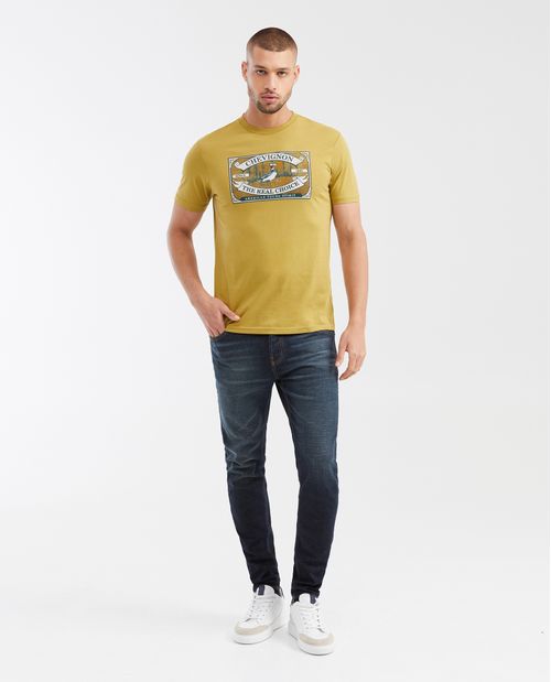 Camiseta Slim Fit con Estampado en Algodón para Hombre