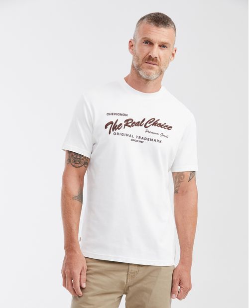 Camiseta Slim Fit Estampada en Algodón Peso Medio para Hombre