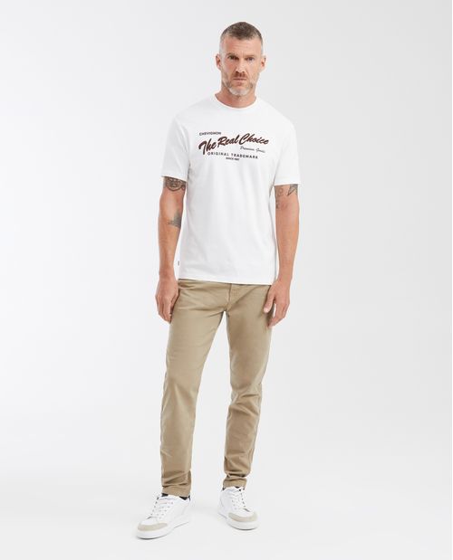 Camiseta Slim Fit Estampada en Algodón Peso Medio para Hombre