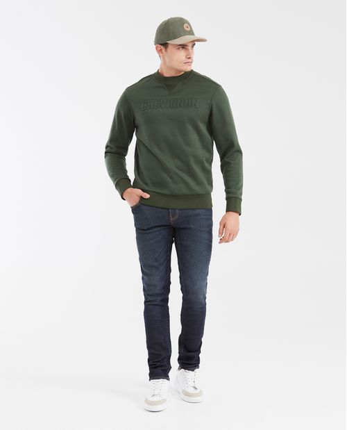 Jean Slim Fit Tiro Medio Bota Slim Azul Ultra Oscuro para Hombre