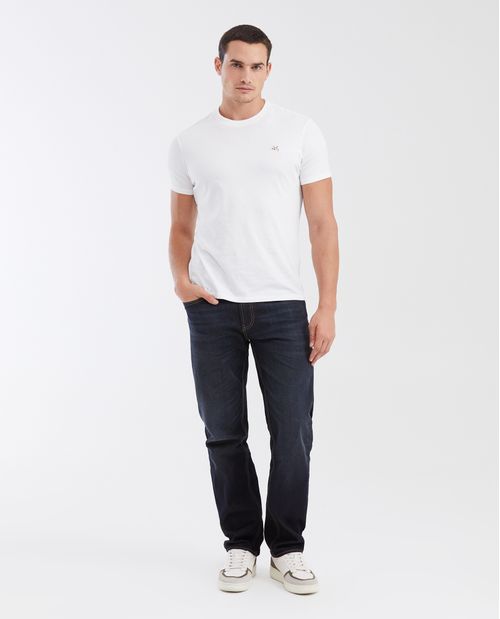 Jean Relaxed Fit Tiro Alto Boot Cut Azul Ultra Oscuro para Hombre
