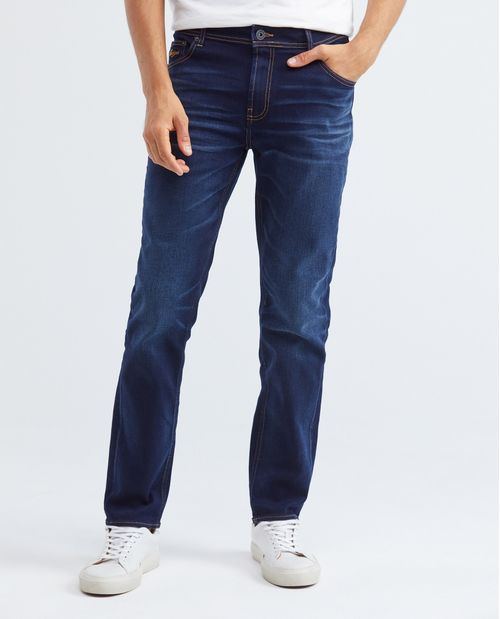Jean de Hombre Straight Fit, Morrison, Bota Slim -  Azul Oscuro