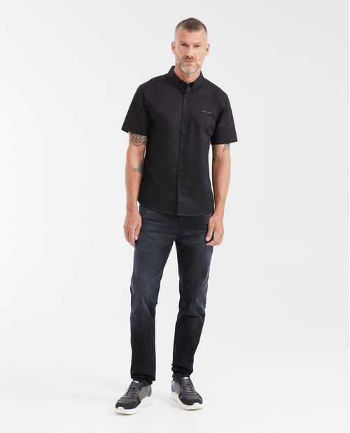 Jean Straight Fit Tiro Medio Boot Cut Azul Oscuro para Hombre