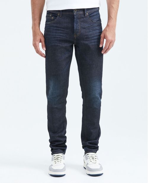 Jean Súper Slim Fit Fit Bajo Bota Super Slim Azul Oscuro para Hombre