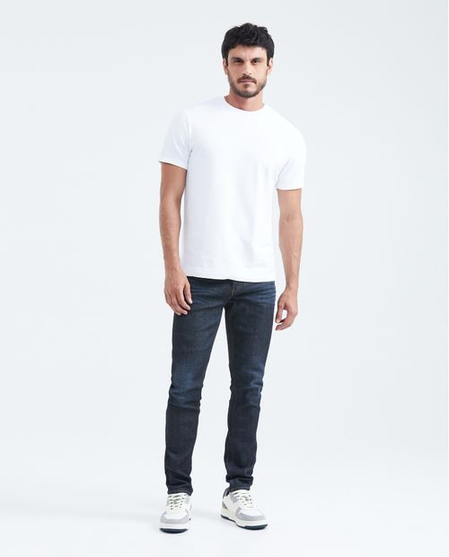 Jean Súper Slim Fit Fit Bajo Bota Super Slim Azul Oscuro para Hombre