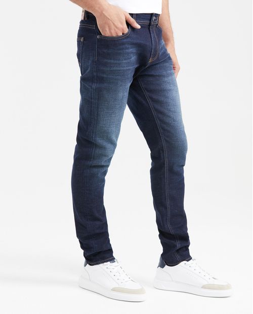 Jean Súper Slim Fit Tiro Bajo Bota Super Slim Azul Ultra Oscuro para Hombre