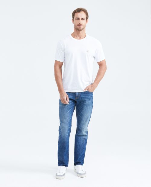Jean Relaxed Fit Tiro Alto Boot Cut Azul Medio para Hombre