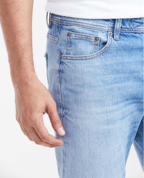 Jean Súper Slim Fit Tiro Bajo Bota Super Slim Azul Claro para Hombre