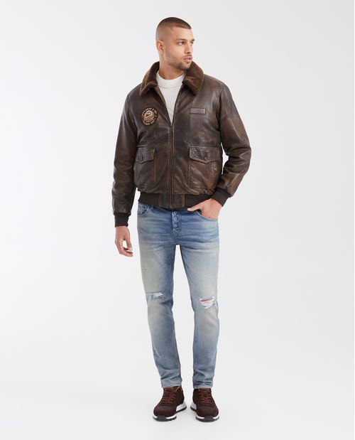 Jean Súper Slim Fit Tiro Bajo Bota Super Slim Azul Claro para Hombre