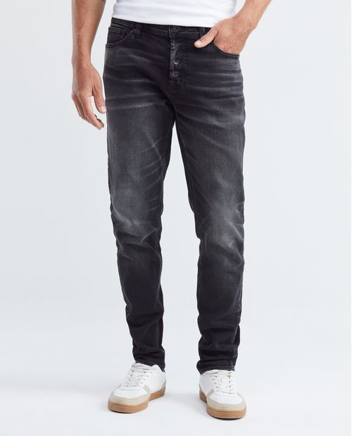 Jean de Hombre Super Slim Fit, Rider, Bota Super Slim - Gris Oscuro Vintage