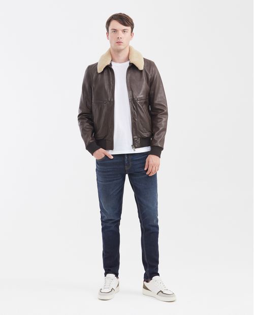 Jean Súper Slim Fit Tiro Bajo Bota Super Slim Azul Oscuro para Hombre