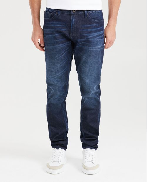 Jean Slim Fit Tiro Medio Bota Slim Azul Ultra Oscuro para Hombre