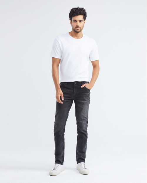 Jean de Hombre Slim Fit, Famous, Bota Slim - Negro