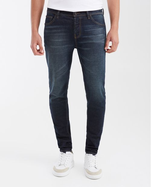 Jean Súper Slim Fit Tiro Bajo Bota Super Slim Azul Ultra Oscuro para Hombre