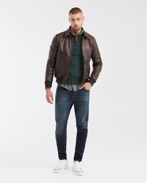 Jean Súper Slim Fit Tiro Bajo Bota Super Slim Azul Ultra Oscuro para Hombre