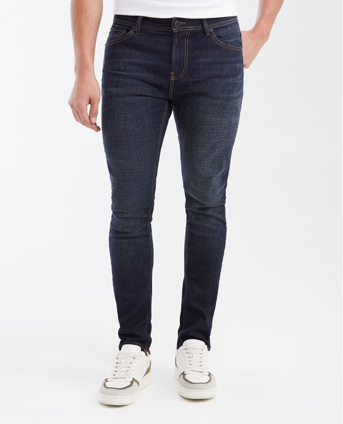 Jean Súper Slim Fit Tiro Bajo Bota Super Slim Azul UltraOscuro para Hombre