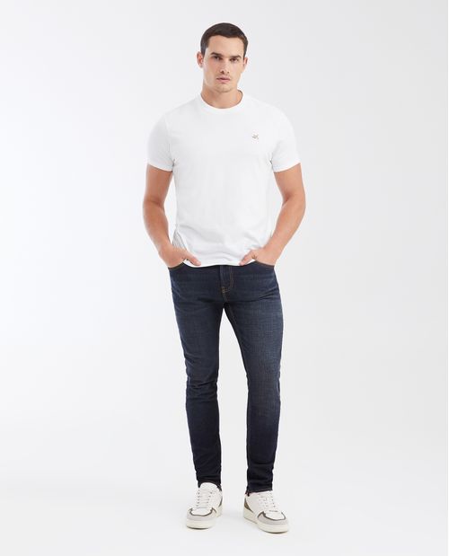 Jean Súper Slim Fit Tiro Bajo Bota Super Slim Azul UltraOscuro para Hombre