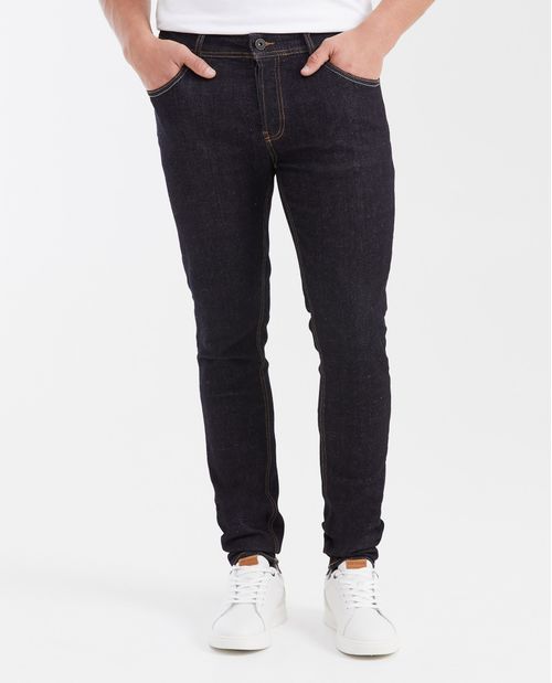 Jean Súper Slim Fit Tiro Bajo Bota Super Slim Azul Oscuro para Hombre