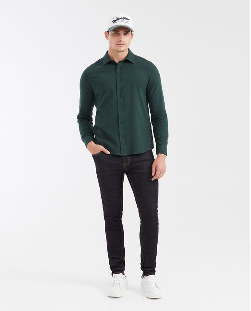 Jean Súper Slim Fit Tiro Bajo Bota Super Slim Azul Oscuro para Hombre