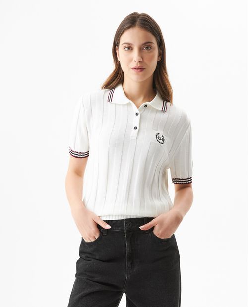 Camiseta Tipo Polo Tejida para Mujer