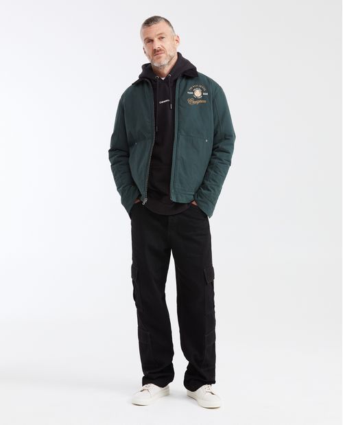 Jean Relaxed Fit Tipo Cargo Tiro Alto Boot Cut Negro para Hombre