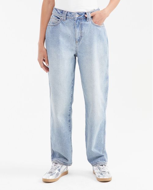 Jean Ballon Fit High Rise Boot Cut Azul Medio para Mujer