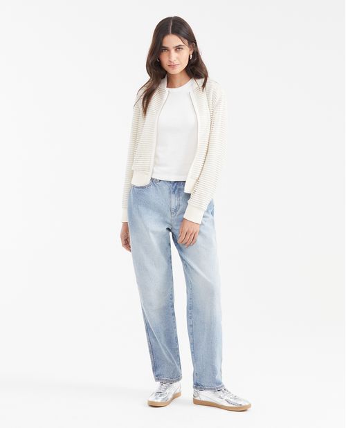 Jean Ballon Fit High Rise Boot Cut Azul Medio para Mujer