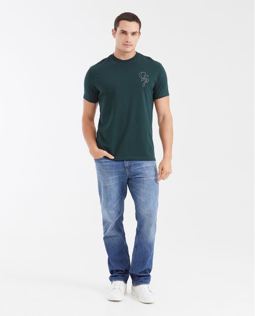 Camiseta Classic Fit Cuello Redondo con Estampado para Hombre